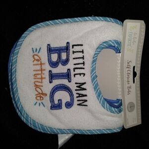 Set Of 4 New Le Bebe Boy Bibs Blue Mustache Elephant